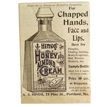 Hinds Honey Almond Cream 1894 Advertisement Victorian Skin Care Beauty A... - £7.82 GBP
