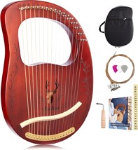 The 16-String Mahogany Lyre Harp Kit Includes Extra Strings For Beginners And - £59.83 GBP