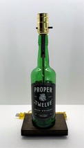 Proper Twelve Irish Whiskey Bottle Bar TABLE LAMP Lounge Light with Wood Base - $51.77