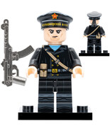 WWII Soviet Naval Infantry Black Uniform SMG 1pc Minifigure - $4.99