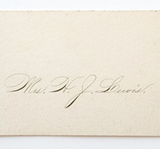 1850s-60s Hand Signed H.J. Lewis Business Card Victorian RARE Poet Boston - £157.72 GBP