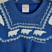 Vintage Sweatshirt Alaska Wildlife Polar Bear All American Apparel Sz L USA - £14.75 GBP