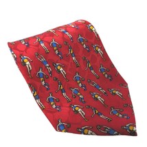 Fondini Basketball Player Positions Dribble Sports Red Novelty Silk Necktie - £15.96 GBP