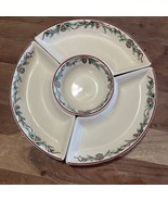 Pfaltzgraff Holiday Garland Lazy Susan 5 Piece 3 Sides 1 Bowl Discontinu... - $63.46 CAD