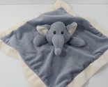 Baberoo Security Blanket Gray Elephant cream trim baby lovey  - $5.19