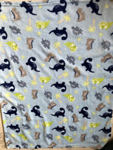 Parent&#39;s Choice Soft Plush Blue Allover  Dinosaur Print Baby Blanket - £18.29 GBP