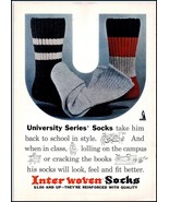 1950s InterWoven Socks PRINT AD &quot;University Series&quot; BX3 - $86.97 MXN