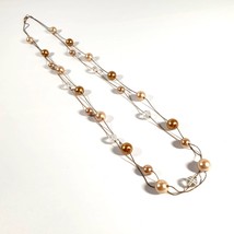 Necklace Womens Vintage Jewelry 37&quot; Hand Rondelle Plastic Bead Costume C... - £14.62 GBP