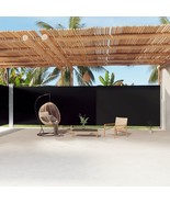  Side Awning Black 100% polyester with PU coating, steel, aluminum - $5,077.13 MXN