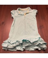 Land’s End Ruffle Hem Polo Cotton Polka Dot Lt Blue/White Dress Girls Si... - $317.59 MXN