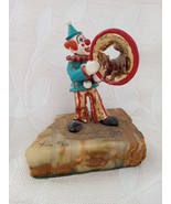 Vintage 1980&#39;s Ron Lee Clown Jumping Dog Through Hoop Granite Statue - €43,12 EUR