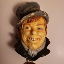 Artful Dodger Legend Chalkware Head Wall Mask Hanging Bust Made in England - £17.13 GBP