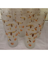 Jewel Tea Autumn Leaf Frosted Libbey 5 1/2&quot; Tumblers (Set of 9) - $79.20