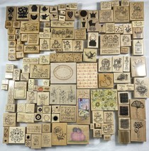 Lot of 142 Stampin it Up &amp; More - Wood Mounted Rubber Stamps New &amp; Used - L@@K - £138.91 GBP