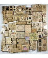Lot of 142 Stampin it Up &amp; More - Wood Mounted Rubber Stamps New &amp; Used ... - £138.91 GBP