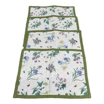 Quilted Spring Botanical Placemats Butterflies Vintage Green Floral Set ... - $543.17 MXN