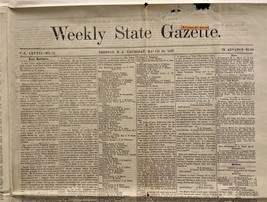 1873 m20 antique WEEKLY STATE GAZETTE trenton nj NEWSPAPER railroad hist... - £11.83 GBP