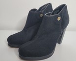 LL BEAN Womens Shoes 8 M Black Wool 4&quot; High Heels Snap Button Booties 11... - $29.99