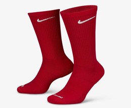 2 PAIR NIKE EVERYDAY PLUS Performance Cushion Crew Socks RED WHITE YOUTH... - $25.24