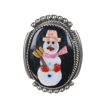 Bev Etsate Zuni Sterling snowman pendant/pin - $123.75