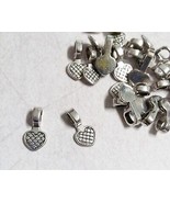 Silver Jewelry Bails Heart Shaped Antiqued Small Pendant Bails Glue On 1... - $4.94