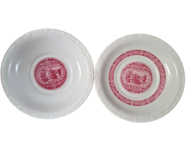 Lot 2 Vintage Heinrich Germany Red White Saucers Plate 6&quot; - £12.42 GBP