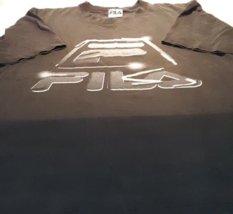 VIntage FILA T-Shirt Single Stitch Size L Black W/ White Graphics - £14.76 GBP