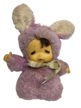 Monchhichi Easter Pets Purple Bunny Thumbsucker Baby Plush Rubber Face RARE - £126.80 GBP