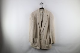Vtg 90s Streetwear Mens 42R Distressed Linen Blend 2 Button Suit Jacket ... - $49.45