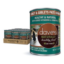 Dave&#39;s Naturally Healthy Cat Food; Turkey and Giblets Pate Dinner 13.2oz. (Case - £55.69 GBP