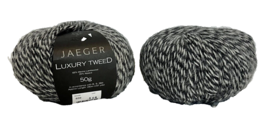 Jaeger Luxury Tweed Wool Yarn Lot of 2 Skeins Gray Shade 839 NEW - £12.88 GBP