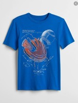 New Gap Kid Boys Blue Baseball Graphic Crew Neck Cotton Short Sleeve T-shirt 12 - £11.70 GBP