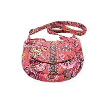 Vera Bradley Mini Wallet Crossbody Handbag Coral Pink Green Floral Print - £10.20 GBP