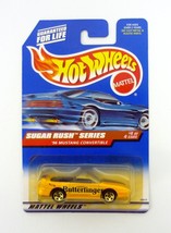 Hot Wheels &#39;96 Mustang Convertible #744 Sugar Rush 4/4 Yellow Die-Cast Car 1998 - £3.14 GBP