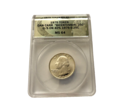 Rare 1975 40% silver Washington Quarter Fantasy Overstrike Daniel Carr MS64 - £632.96 GBP