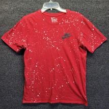 The Nike Tee Air Men&#39;s Sz M Athletic Cut Red w/ White Splatter T-shirt - £13.89 GBP