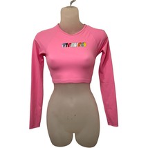 $115 Fiorucci Women&#39;s Pink Long Sleeve Logo Crop Top Size XS - £27.56 GBP