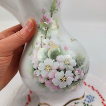 Limoges Porcelain Vase - Hand-Painted Floral Design, Gold Trim, Vtg Fren... - $51.08