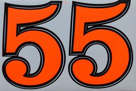 D079 Big Number 5 orange 165mm height Sticker Racing Tuning 27x18cm/10x7... - £3.18 GBP