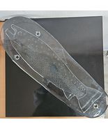 Salmon Fish Serving Platter Lg Heavy Thick Italian Clear Glass Footed Pl... - $1,518.61 MXN