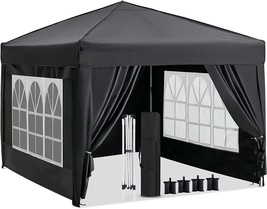 HOPERAN Canopy Tent 10x10 Pop Up Canopy Tent with Sidewalls,Outdoor Waterproof - £103.93 GBP