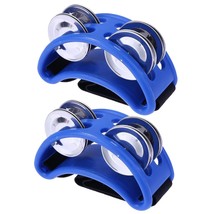 2Pcs Foot Tambourine, Musical Instrument Percussion Pedal With Steel Jin... - £18.09 GBP