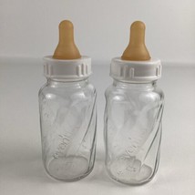 Vintage Evenflo Glass Baby Bottles Classic Infant Cap Ring Nipple 4oz Lot 8 - £26.00 GBP