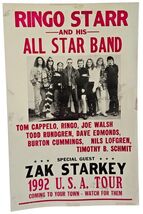 Ringo Starr 1992 USA Tour Heavy Stock 22in x 14in Nostalgia Poster - Pre... - $18.02 CAD