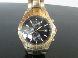 Fossil Blue Men&#39;s Wristwatch CH-2395 Waterproof Gold Link Lot D - £55.74 GBP