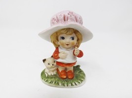 Vintage Porcelain Girl with Kitten Figure - £13.58 GBP