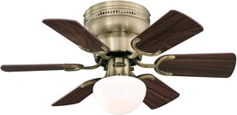 Westinghouse Lighting 7231700 Petite Indoor Ceiling Fan With, Antique Brass. - £91.89 GBP