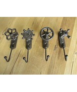 4 CAST IRON FAUCET HOOKS SPIGOT FLOWER HOOKS HYDRANT COAT HAT DRAWER PUL... - $432.40 MXN