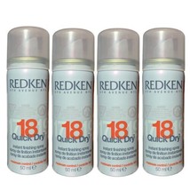 4pk Redken 18 Quick Dry Instant Finishing Spray Grey 60ml Each Travel Size NEW - $62.36
