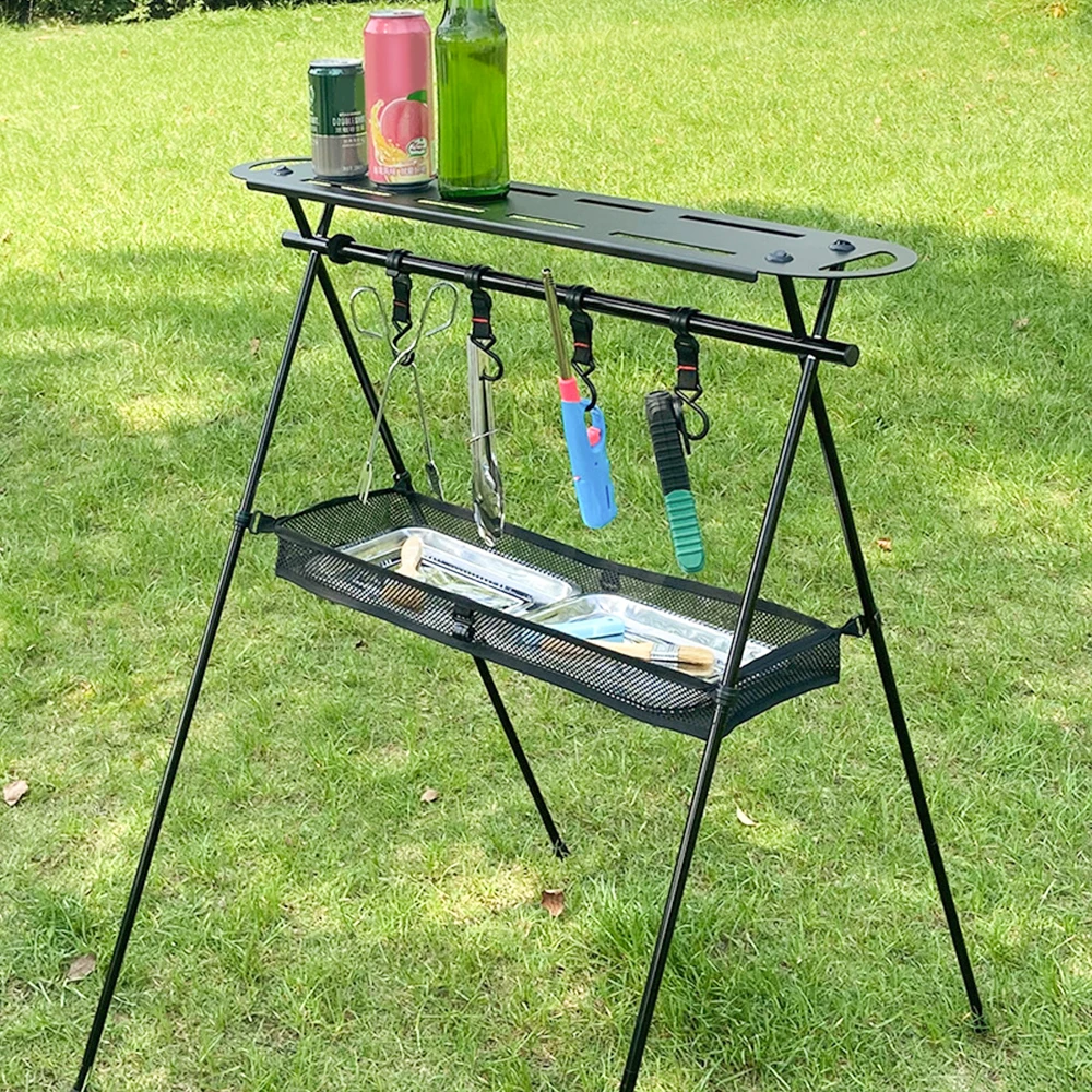 Outdoor Camping Hanging Rack Plate Aluminum Alloy Multi Tools Camping Support - £57.82 GBP+